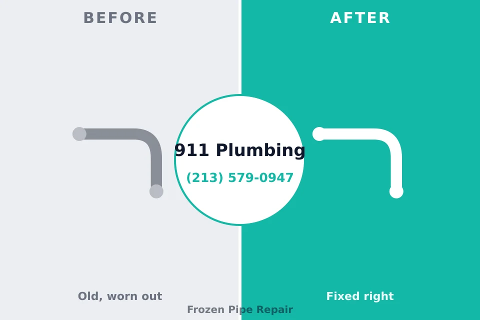Before and after: plumbing repair Lackland AFB, TX
